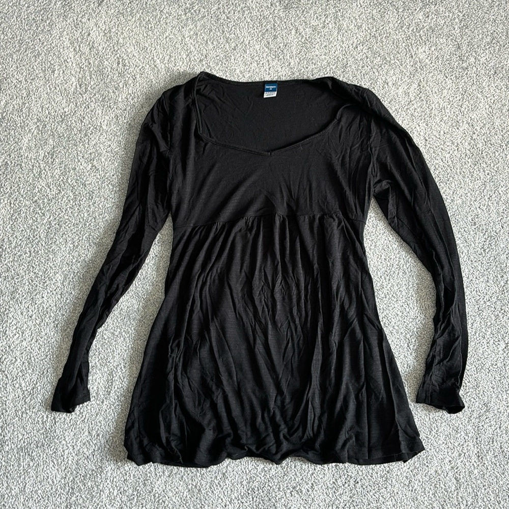Black flowy maternity top cotton